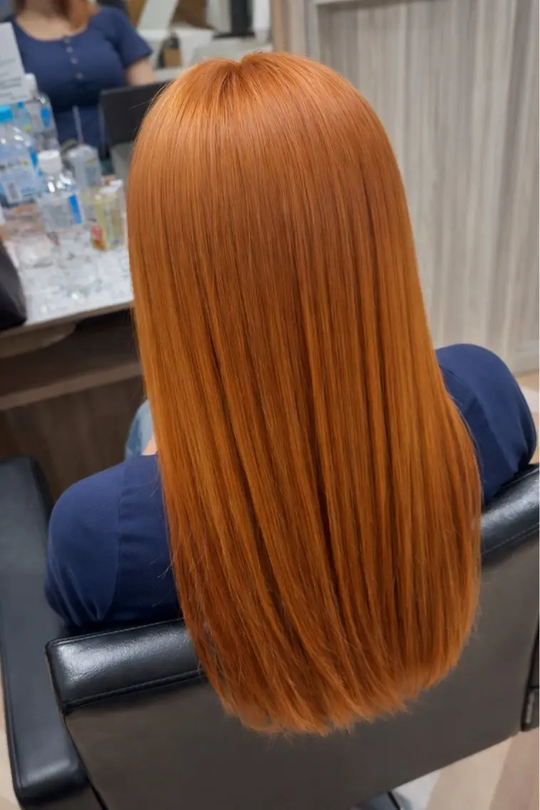 ロング カラー ベージュカラー オレンジ オレンジベージュ トリートメント ヘアカラー トリートメント ✨艶/パーマ/長岡 /剣持快吏✨のヘアスタイル