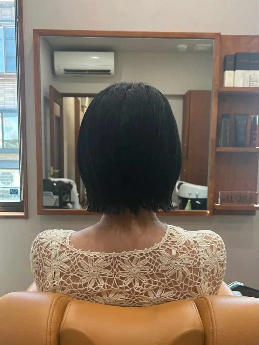 ショート ボブ 顔周りカット 姫カット 外ハネヘア Jamme /齋藤 若菜のヘアスタイル