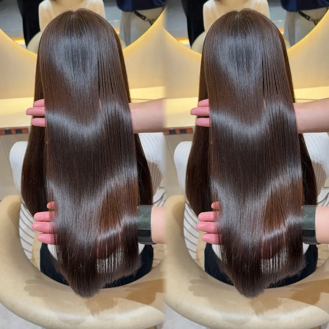 ロング カラー カット 縮毛矯正 縮毛矯正✨🫧 レイヤー川村利幸のヘアスタイル