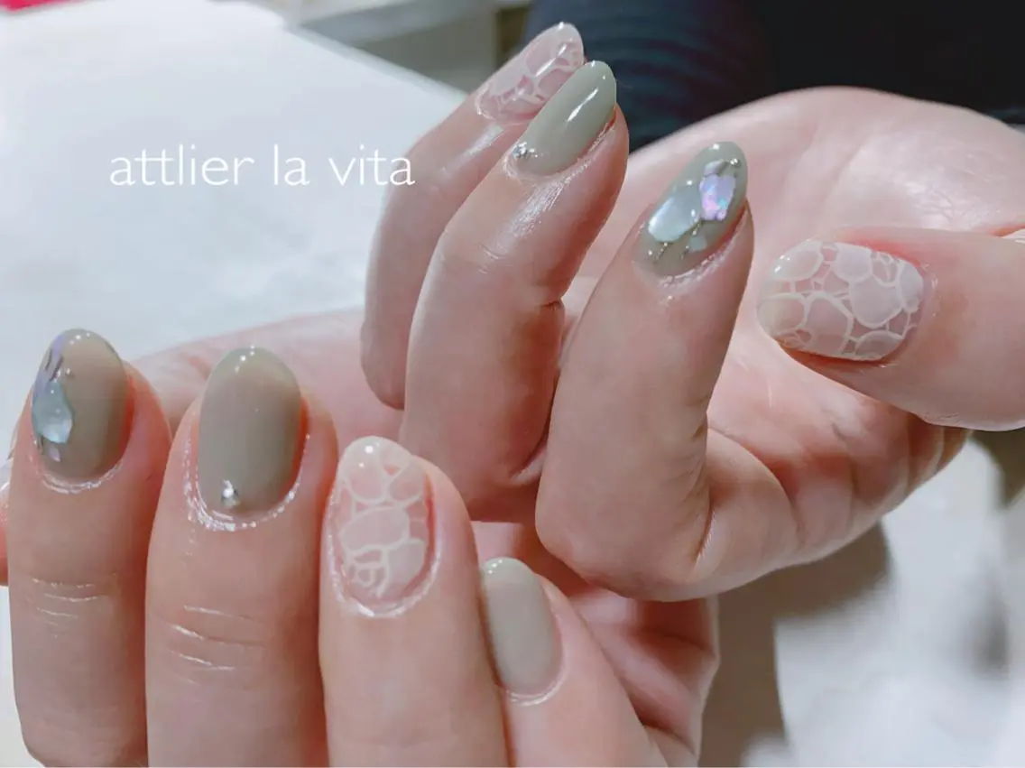 ネイル アートネイル レース ハンドネイル lavita. mimuraのネイルデザイン