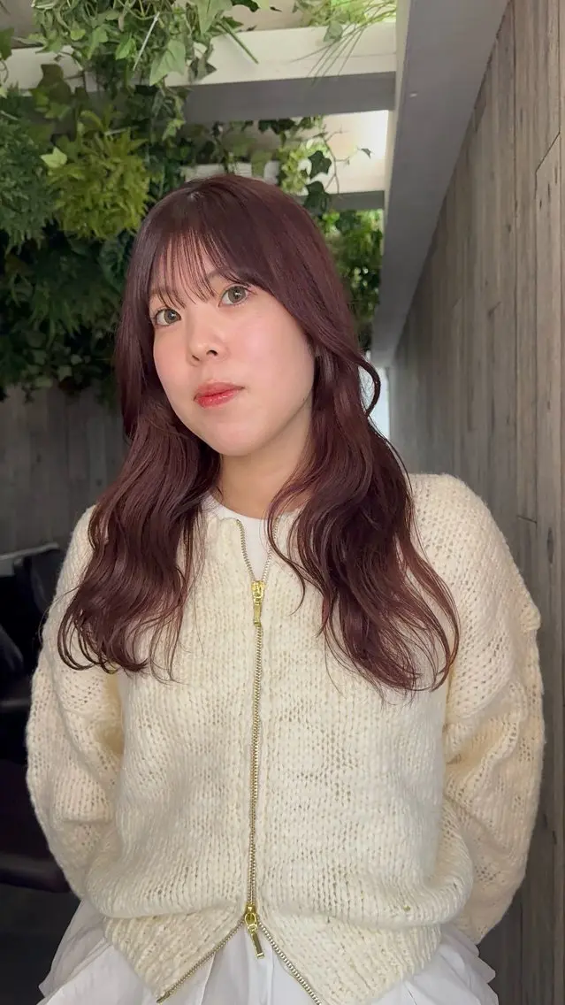 ミディアム カラー ヘアアレンジ ヘアカラー トリートメント あおい 🍒暖色カラーのヘアスタイル