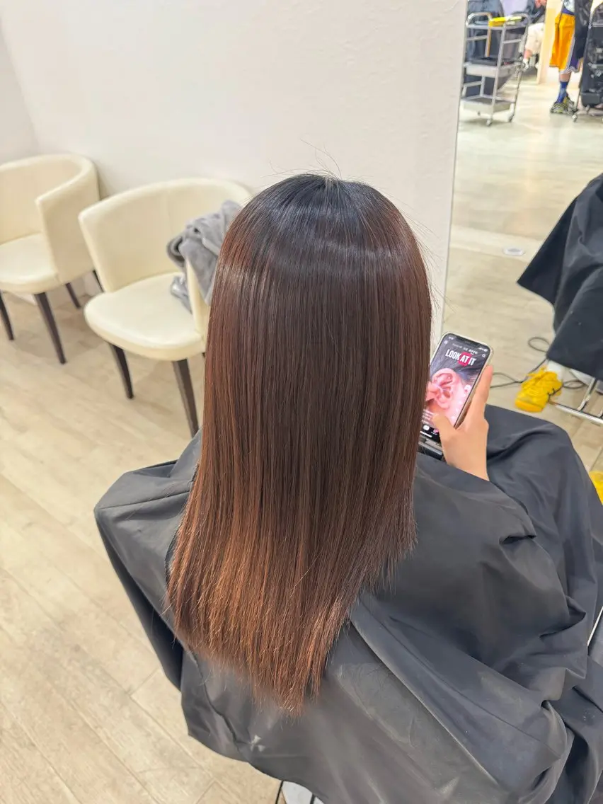 ロング 縮毛矯正 TIDEHAIR 悠愛のマツエク・マツパデザイン