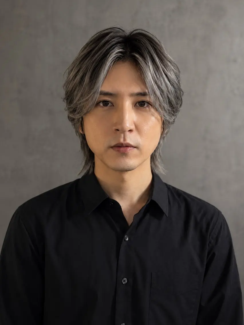 ミディアム カラー メンズ カット ヘアカラー メンズカラー支持率 No.1【心斎橋】のヘアスタイル