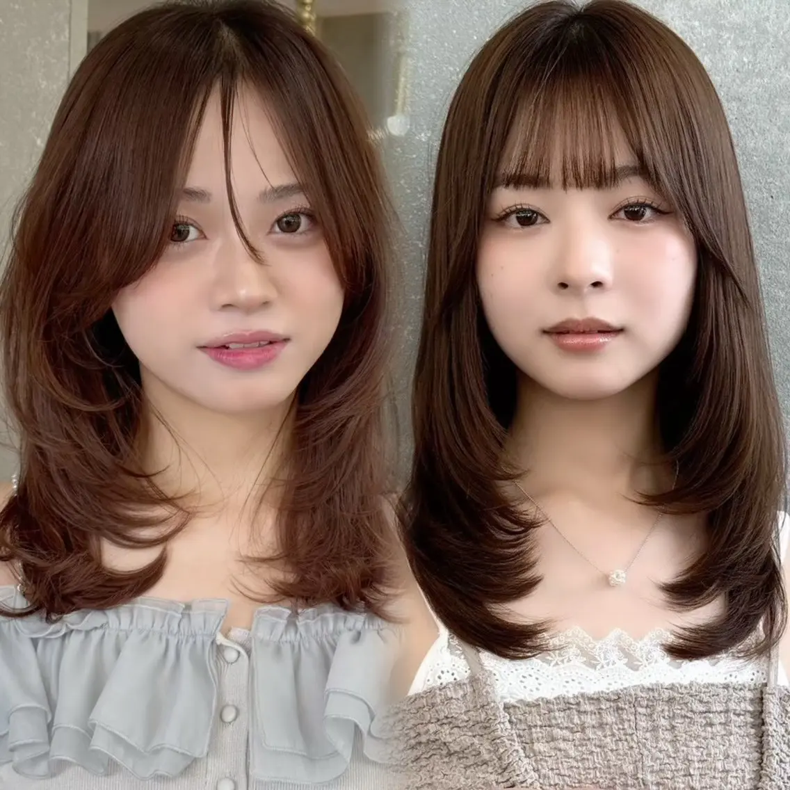 ミディアム 韓国風ヘア レイヤーカット ヘアカラー 韓国ヘア🇰🇷/縮 毛矯正🫧/木村和生のヘアスタイル