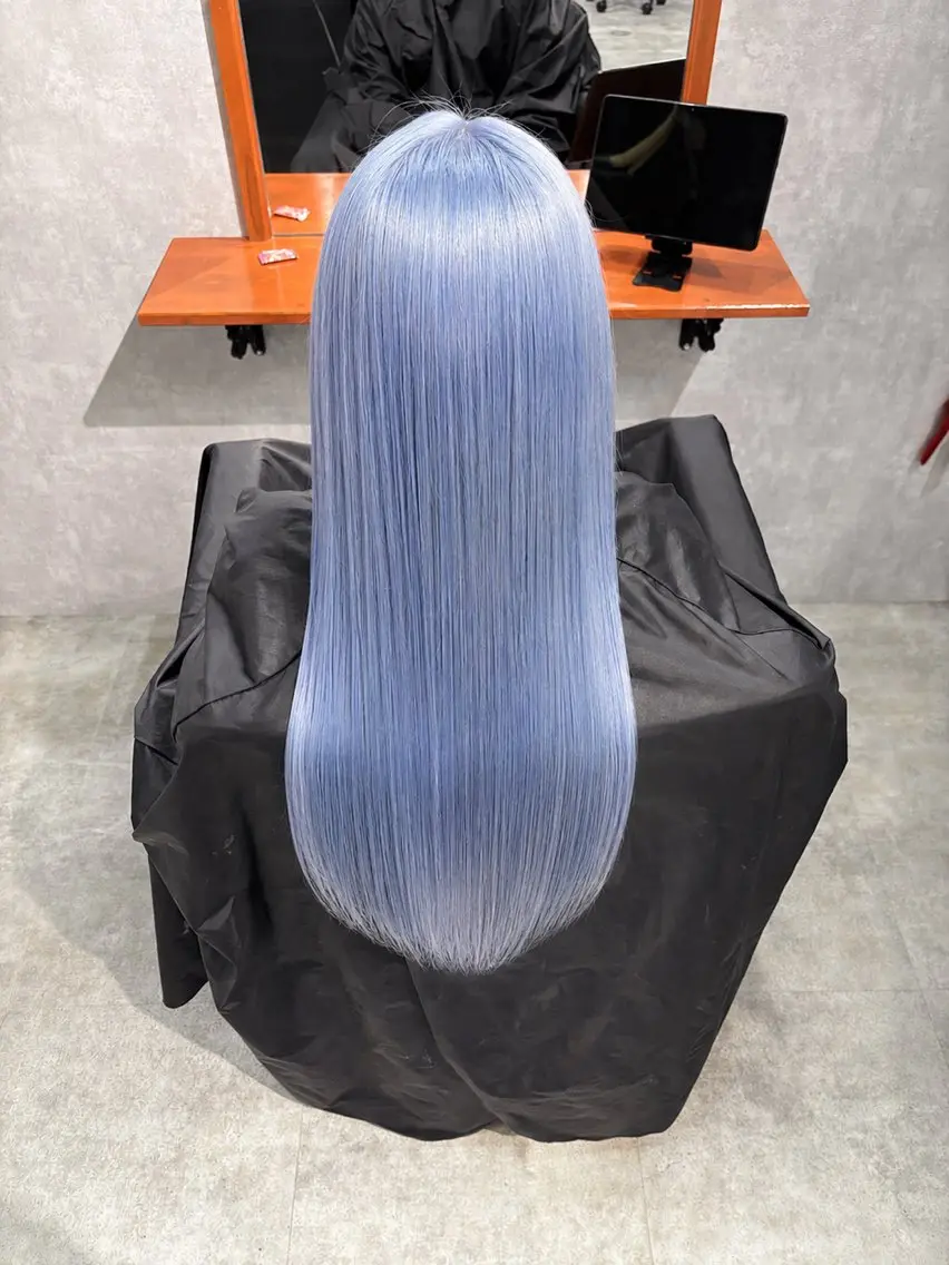 ロング カラー バレイヤージュ ベージュカラー ブリーチ ブルーカラー ケアブリーチ ヘアカラー 【C'LD】 Mimoのヘアスタイル