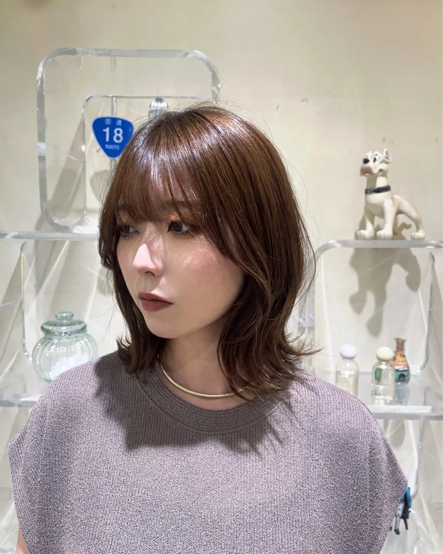 ミディアム 酒井 陽南乃のヘアスタイル