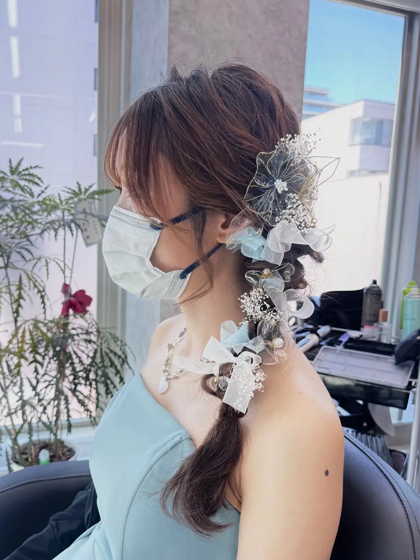 ロング ヘアアレンジ 韓国風カラー🤎 𝒄𝒉𝒊𝒌𝒂のヘアスタイル