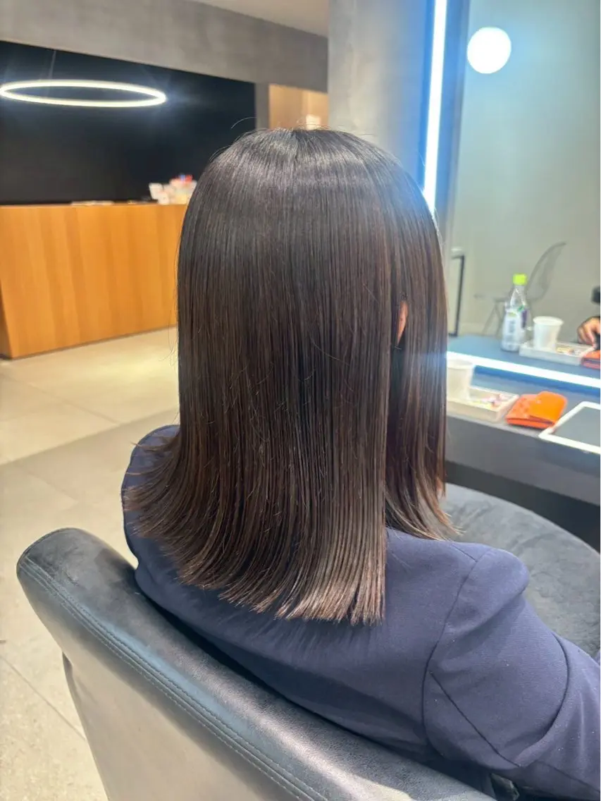 セミロング さくらこ/オリーブ カラー/カラーモデルのヘアスタイル