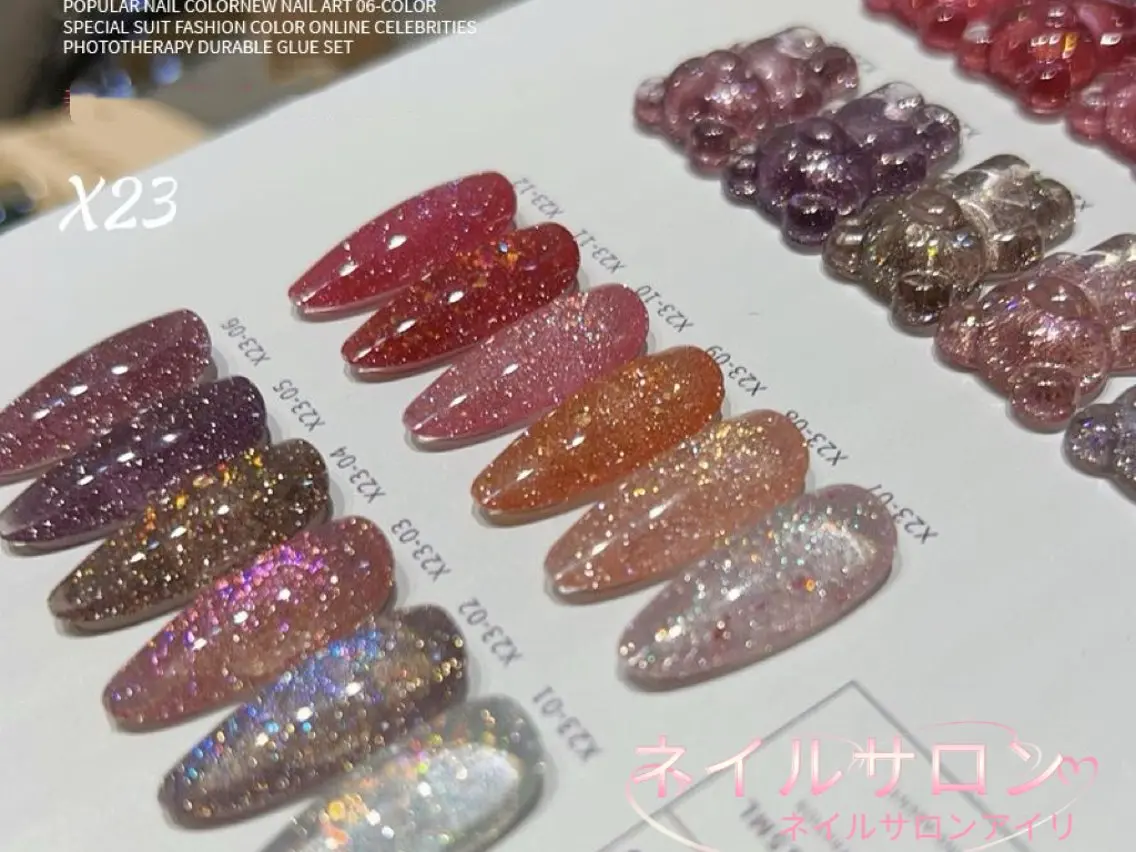 ネイル 桜ネイル フットネイル ジェルネイル ラメ(グリッター) ラメグラデーション ハンドネイル ネイルサロンAiri 長さ出し·シンプルのネイルデザイン
