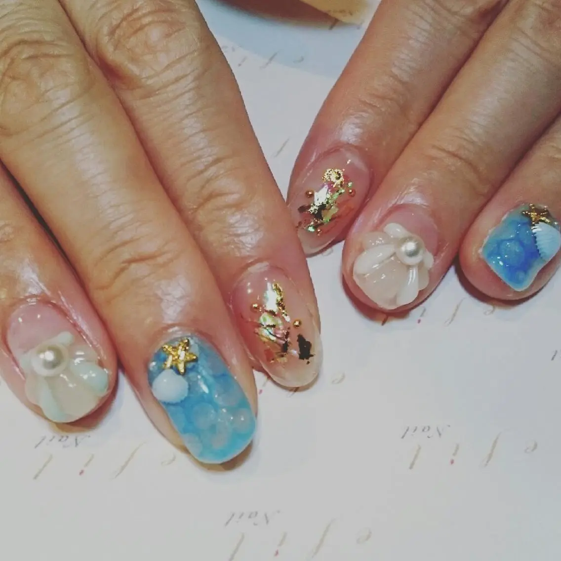 ネイル 夏ネイル みー shakushiroのネイルデザイン