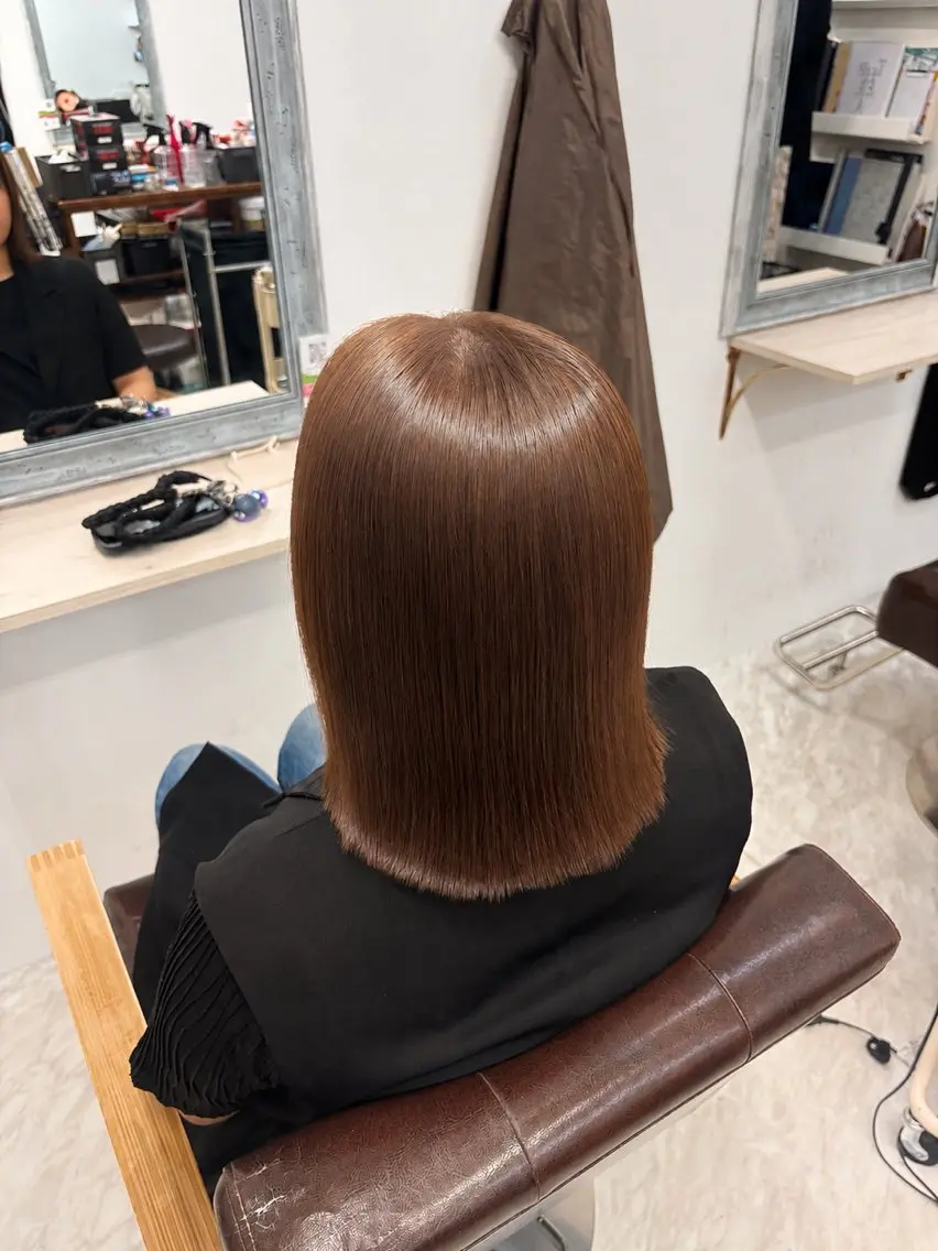 ミディアム カット ヘアカラー トリートメント 戸上 菜々美のヘアスタイル