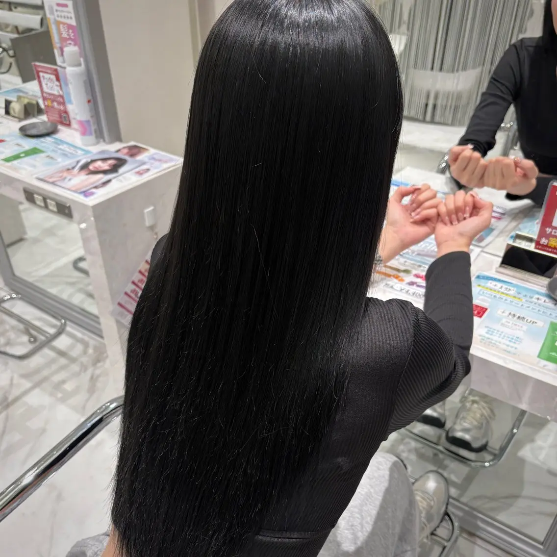 セミロング カット 縮毛矯正 ハッシュカット 田窪珠妃のヘアスタイル