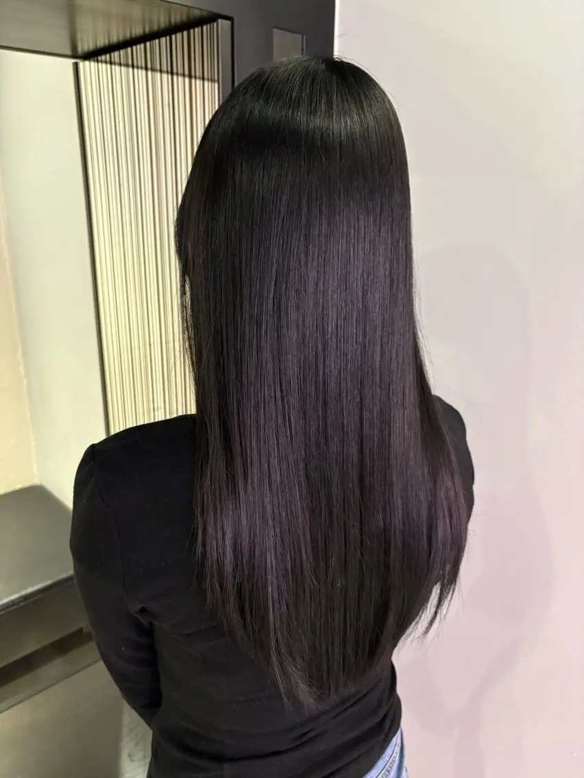 ロング カラー 黒髪 ふくだ みひろのヘアスタイル