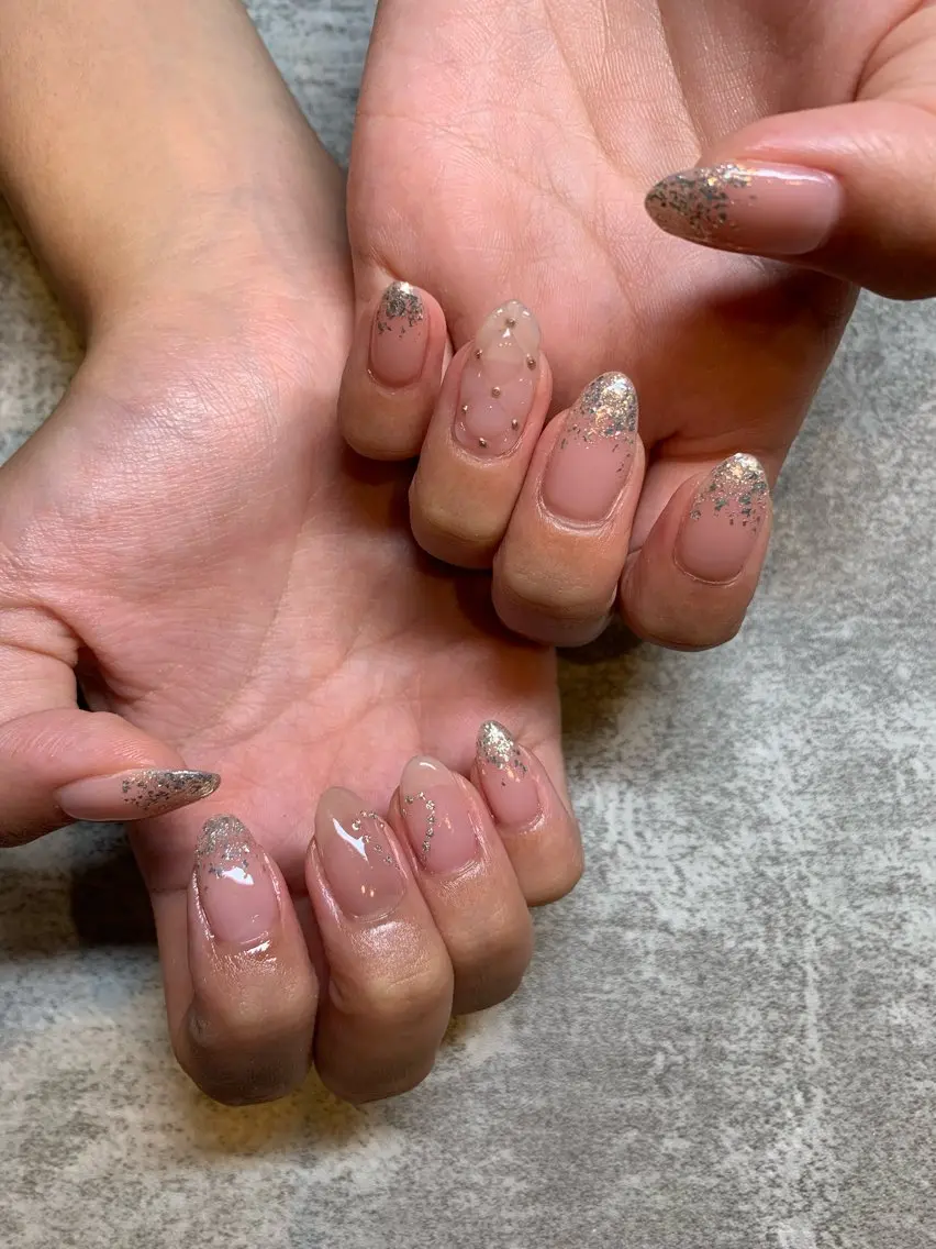 ネイル アートネイル ジェルネイル グラデーション キラキラネイル ラメ(グリッター) claire. nailのネイルデザイン