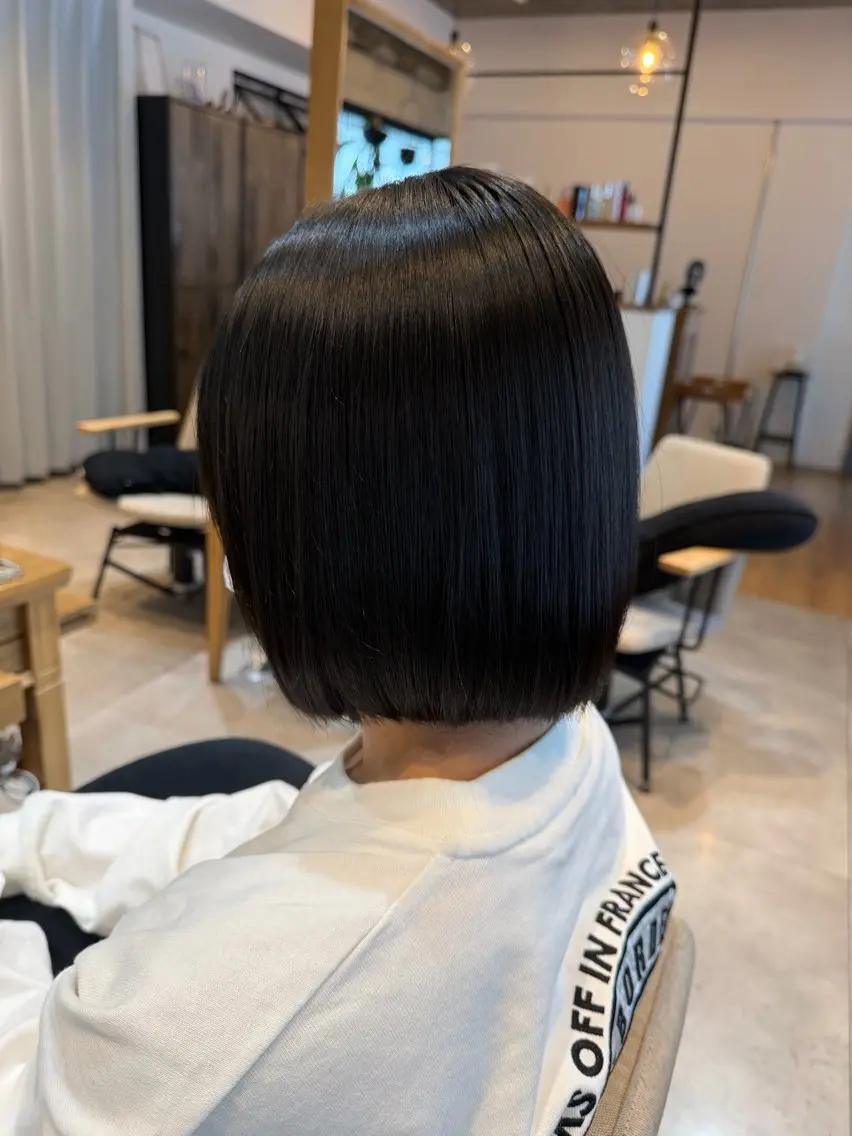 ショート パーマ 髪質改善 縮毛矯正 AKI /髪質改善/ カラーモデル募集のヘアスタイル