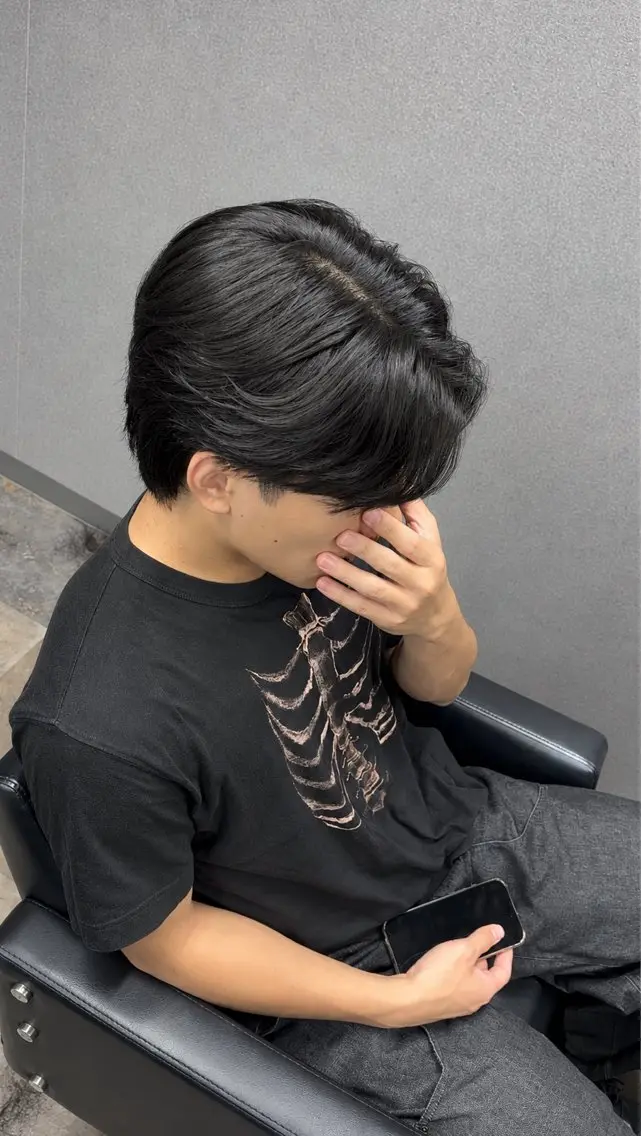 メンズ センターパート メンズ就活ヘア メンズ韓国風 メンズウルフカット ウルフカット カット Haru/メンズ カット/艶カラーのヘアスタイル