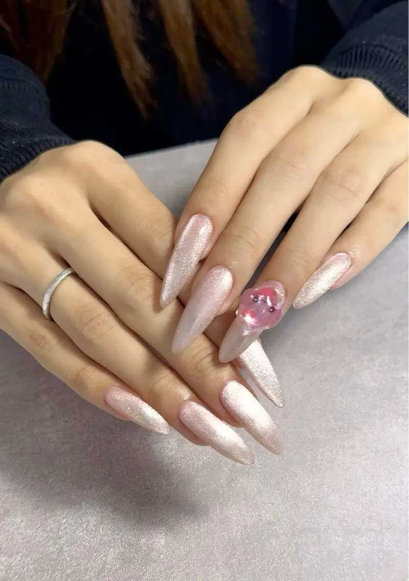 ネイル マグネットネイル マグネットワンカラー 持ち込み ワンカラーネイル ハンドネイル Monica nails/福島のネイルデザイン