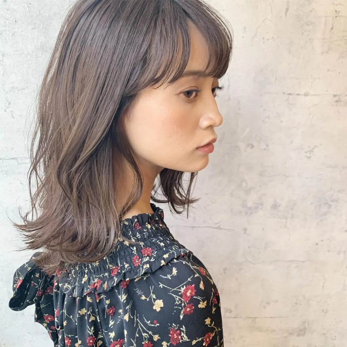 ミディアム カラー ブラウンカラー ナチュラルブラウン カット ヘアカラー トリートメント 池田 真由美のヘアスタイル