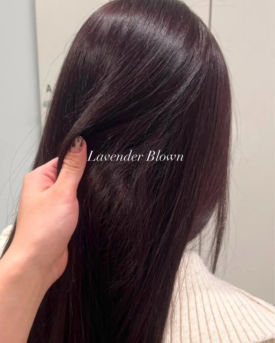 ロング カラー 透明感カラー ラベンダーカラー ヘアカラー トリートメント 顔周りカット／透明感 カラー／Kurumeのヘアスタイル