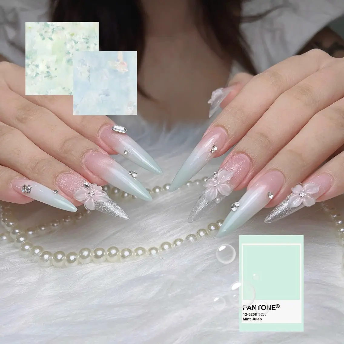 ネイル アートネイル オーロラネイル フレンチネイル ジェルネイル グラデーション Sora nail 長さ出し専門店のネイルデザイン