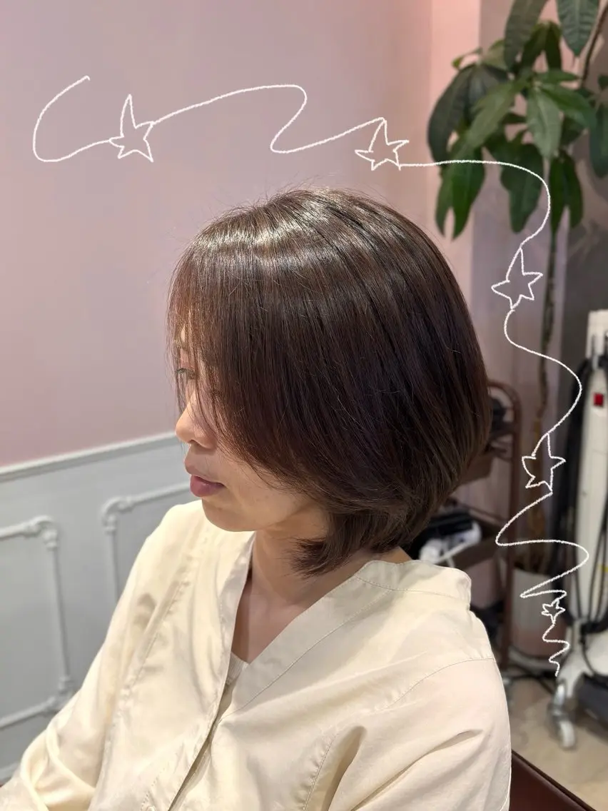 ショート カラー ベージュカラー 透明感カラー ヘアカラー 🌱なゆみ🌱透明感 /ナチュラル/高宮のヘアスタイル
