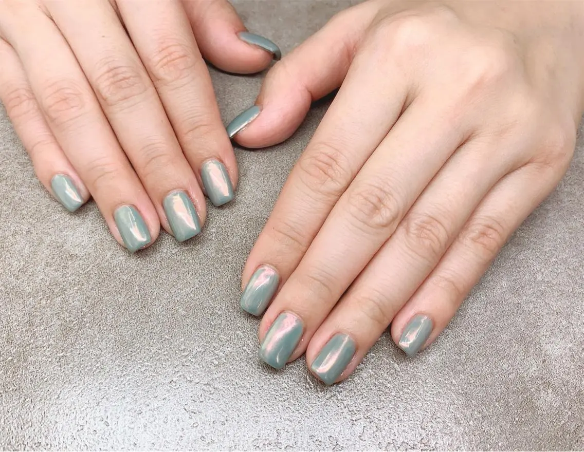 ネイル オーロラネイル ジェルネイル ハードジェル ロングネイル ミラーネイル Lilas Nailのネイルデザイン