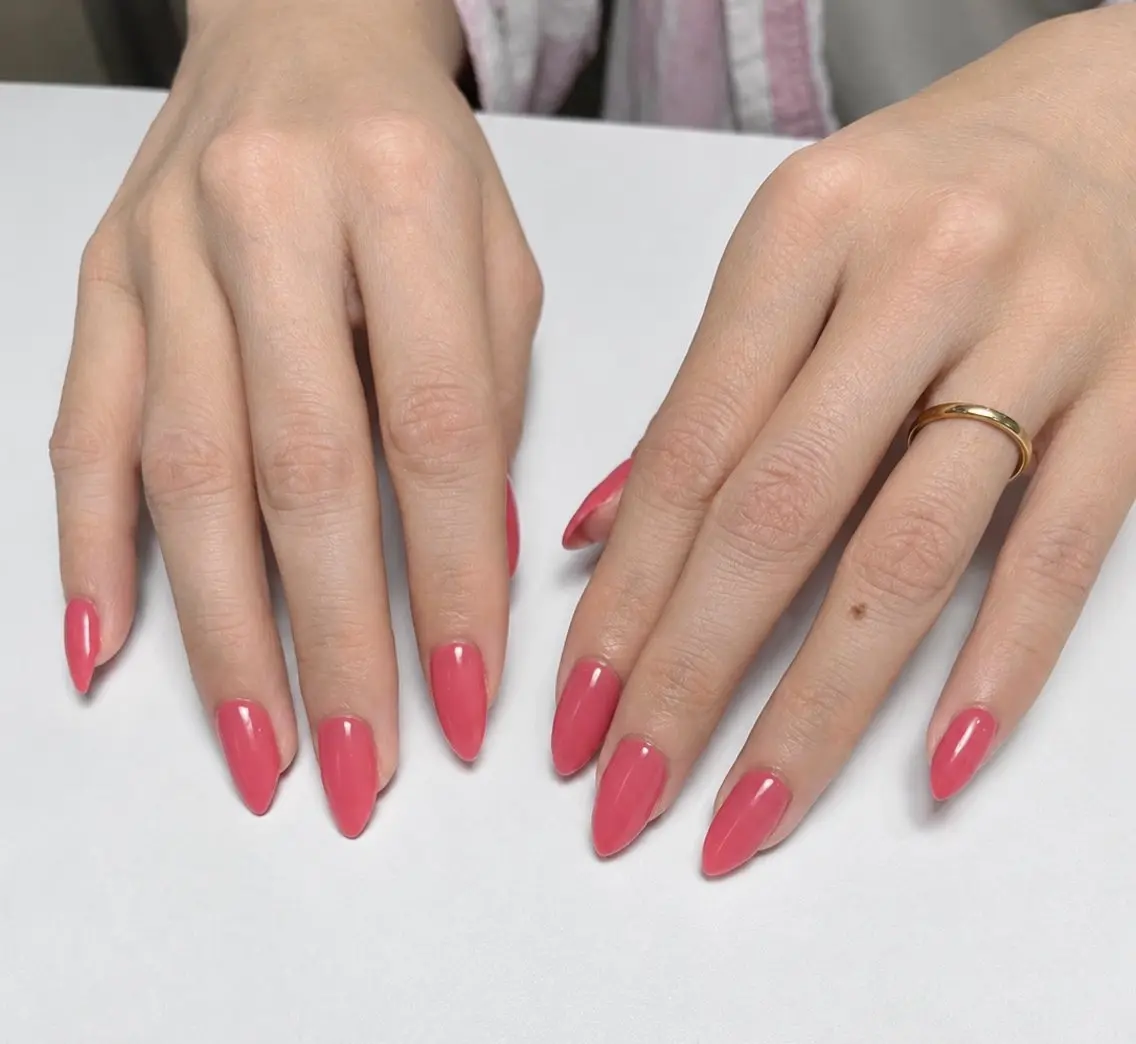 ネイル ジェルネイル ワンカラーネイル ピンク ハンドネイル BOTANAIL KIKIのネイルデザイン