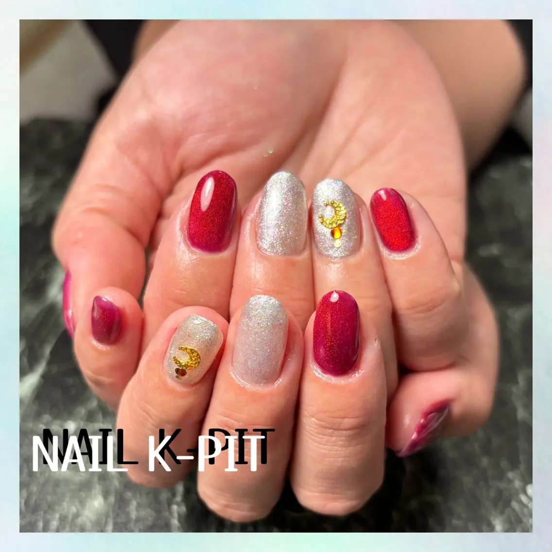 ネイル ラメ(グリッター) マグネットネイル 赤色 ハンドネイル NAIL K-PIT ネイル ケーピットの眉毛・アイブロウイメージ