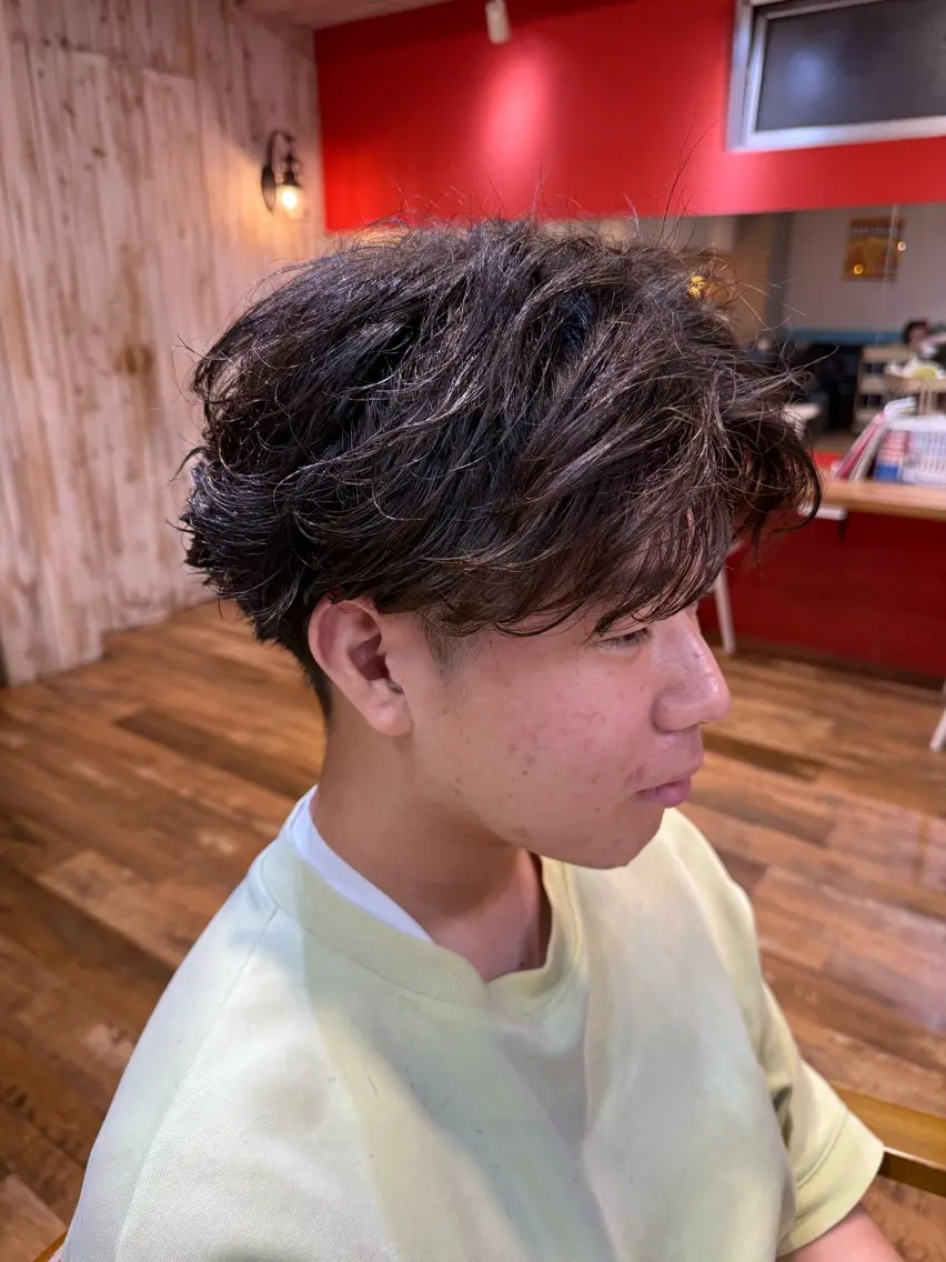 ショート パーマ メンズ パーマ レイヤー/髪質改善/ /北 啓吾のヘアスタイル