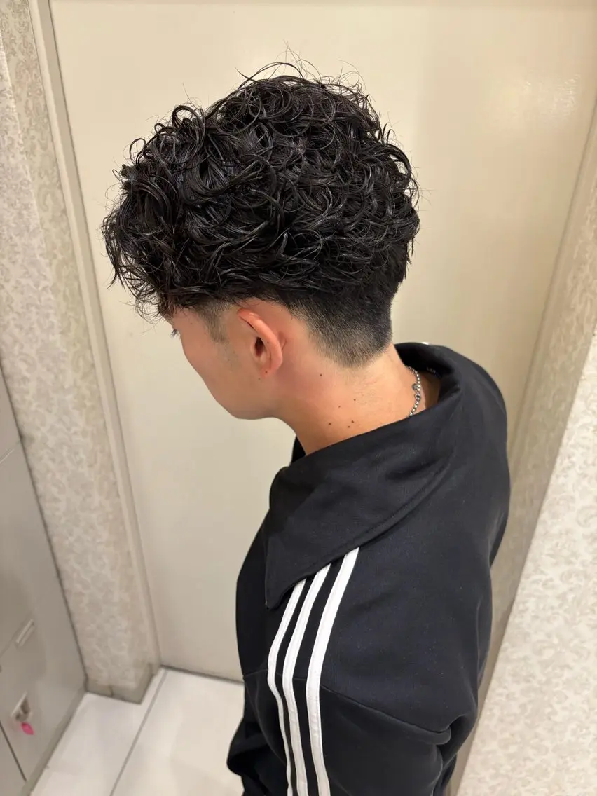 ショート パーマ 本厚木パーマ&ブリー チMEN'Sショートのヘアスタイル