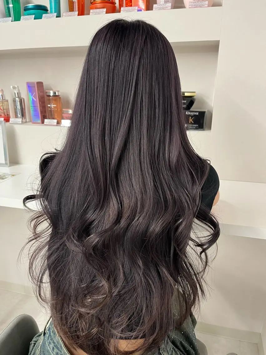 ロング カラー グレージュ ラベンダーカラー ラベンダーグレージュ ラベンダーグレー ハイトーン/心斎橋 🌙イツキのヘアスタイル