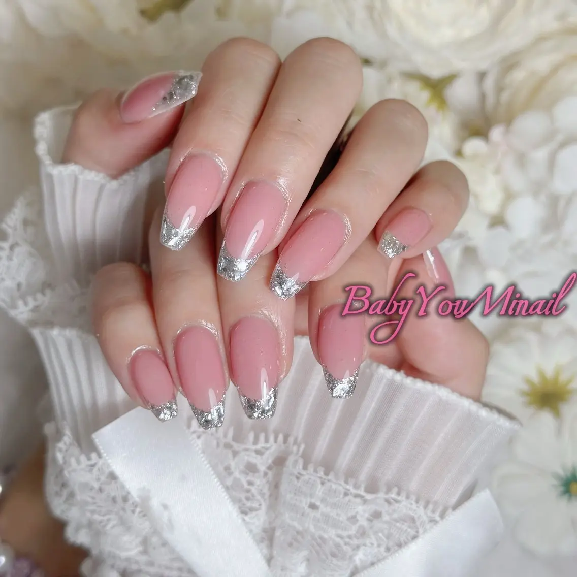 ネイル オーロラネイル チークネイル 成人式 フットネイル フレンチネイル ハンドネイル BabyYouMi nailのネイルデザイン