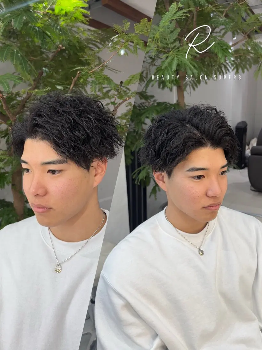パーマ メンズ カット パーマ ヘアセット KAITO メンズ特化美容師のヘアスタイル