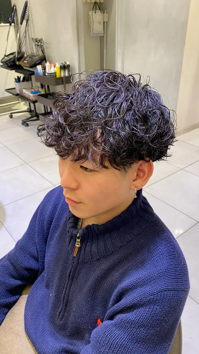 ショート パーマ メンズ メンズパーマ 野老 海音のヘアスタイル