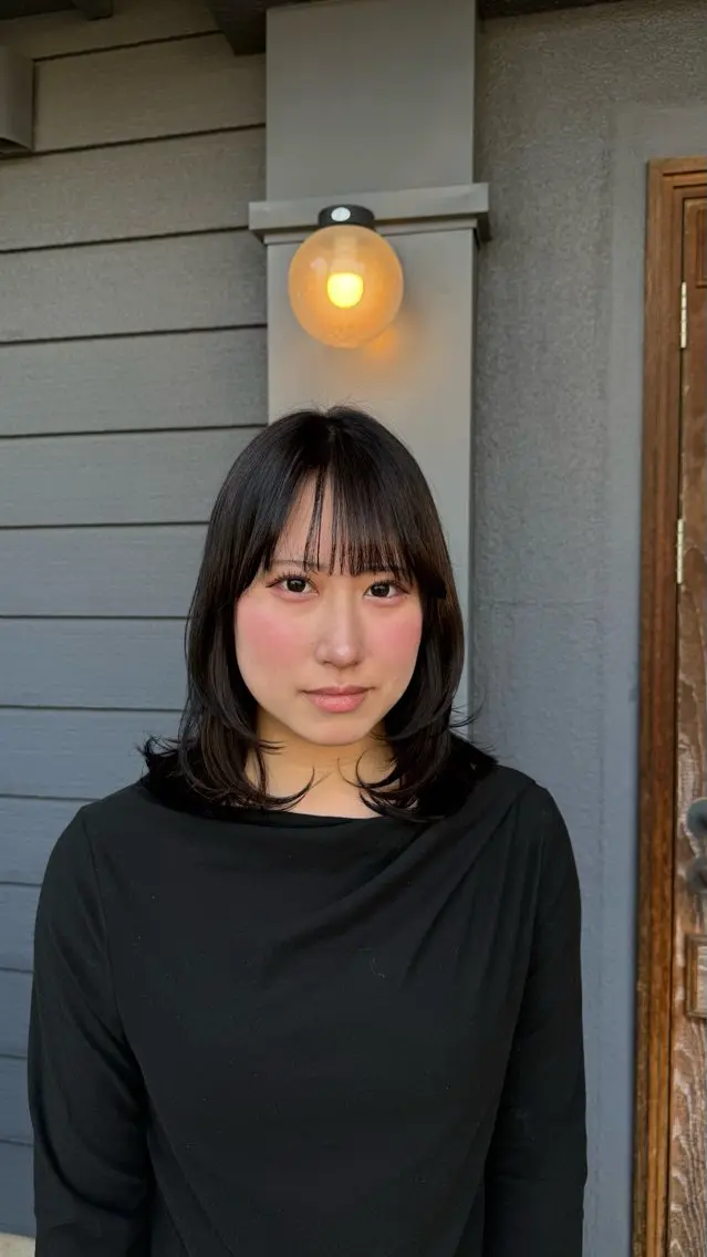 ミディアム レイヤーカット 似合わせカット カット 暖色カラー/髪質改善 /レイヤーカット/翠のヘアスタイル