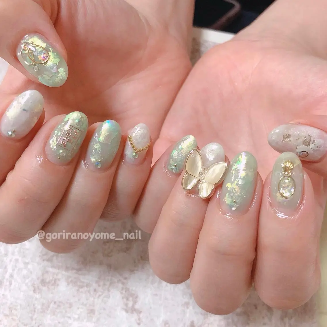 ネイル ブルー ピンク ナナイチゼロ I.Naoのネイルデザイン