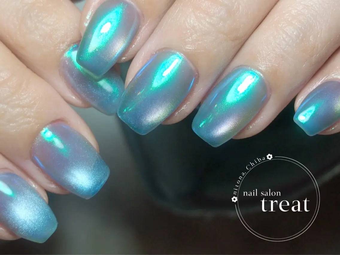 ネイル オーロラネイル マグネットネイル nail salon treat あいのネイルデザイン