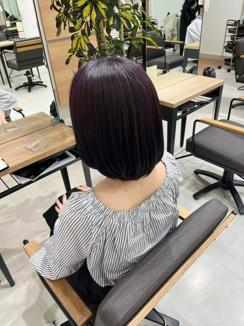 ミディアム カラー ヘアカラー 韓国風ヘア さらのヘアスタイル