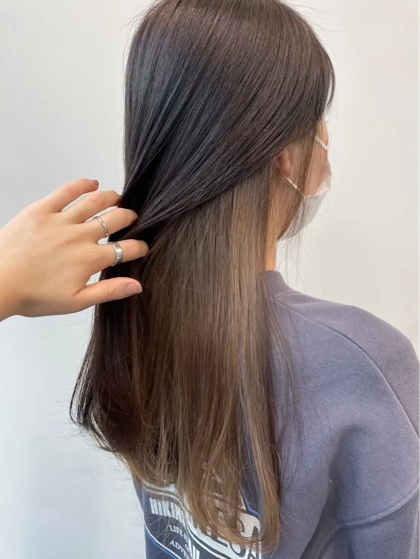セミロング ヘアカラー トリートメント バレイヤージュ募集中 ALIVE髙橋賢世のヘアスタイル
