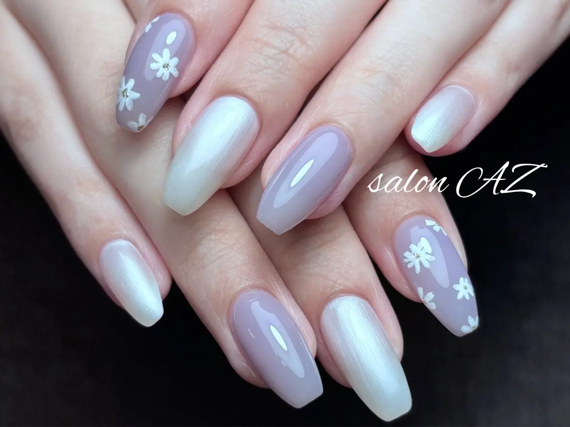 ネイル アートネイル フレンチネイル マグネットネイル ニュアンスネイル オフィスネイル ハンドネイル salon AZのネイルデザイン