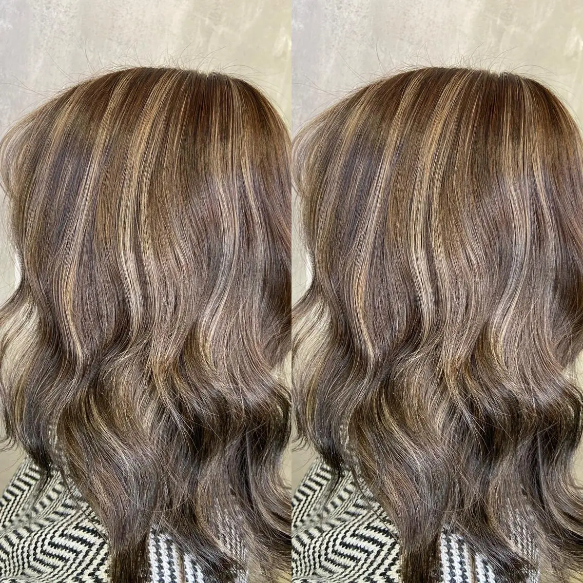 セミロング カラー ベージュカラー ハイライトカラー ハイライト ツバサ 髪質改善のヘアスタイル