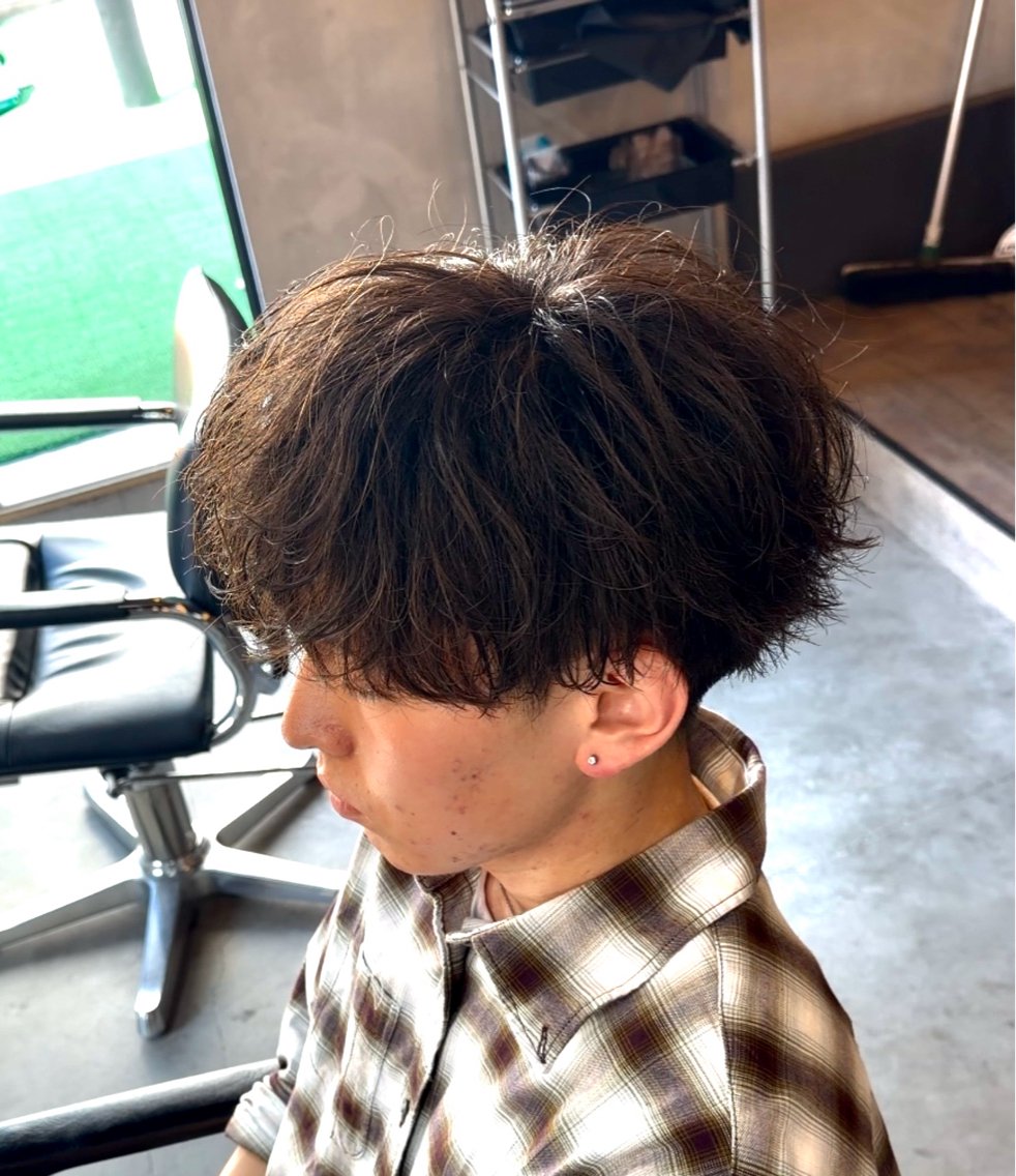 ショート パーマ メンズ マッシュ メンズパーマ メンズ特化／センター ／ニュアンス／天野のヘアスタイル