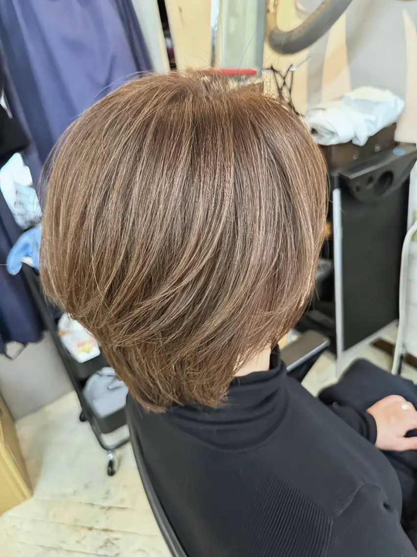 ショート カラー カット ヘアカラー 【ヌーベルバレ】 ゆきみのヘアスタイル