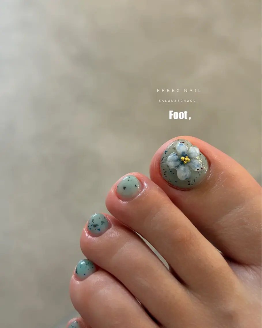 ネイル フラワーネイル フットネイル freex nail /ニュアンス/個性派のネイルデザイン