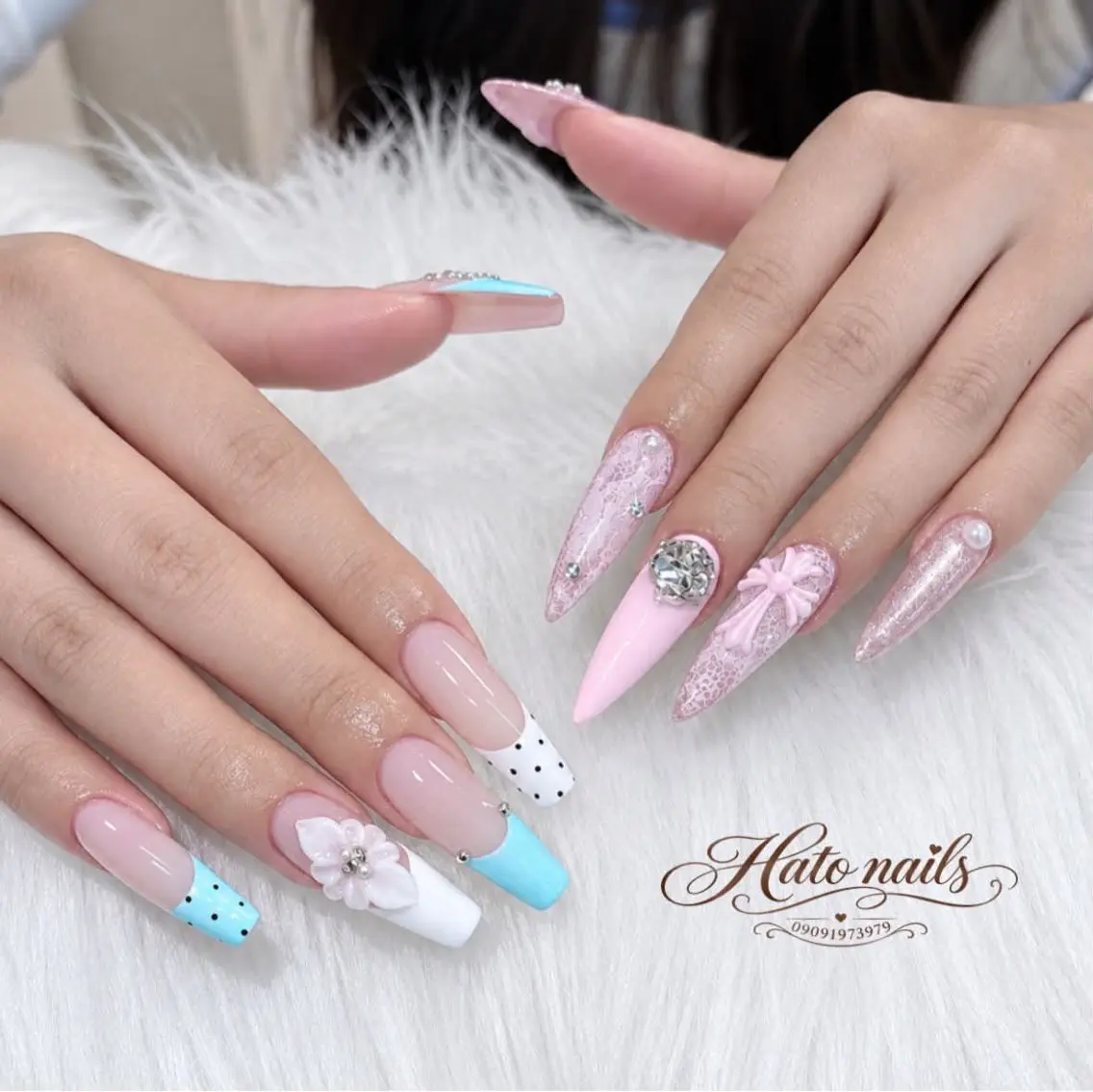 ロング 韓国風ヘア ロング ハンドネイル Mirai Miraiのネイルデザイン