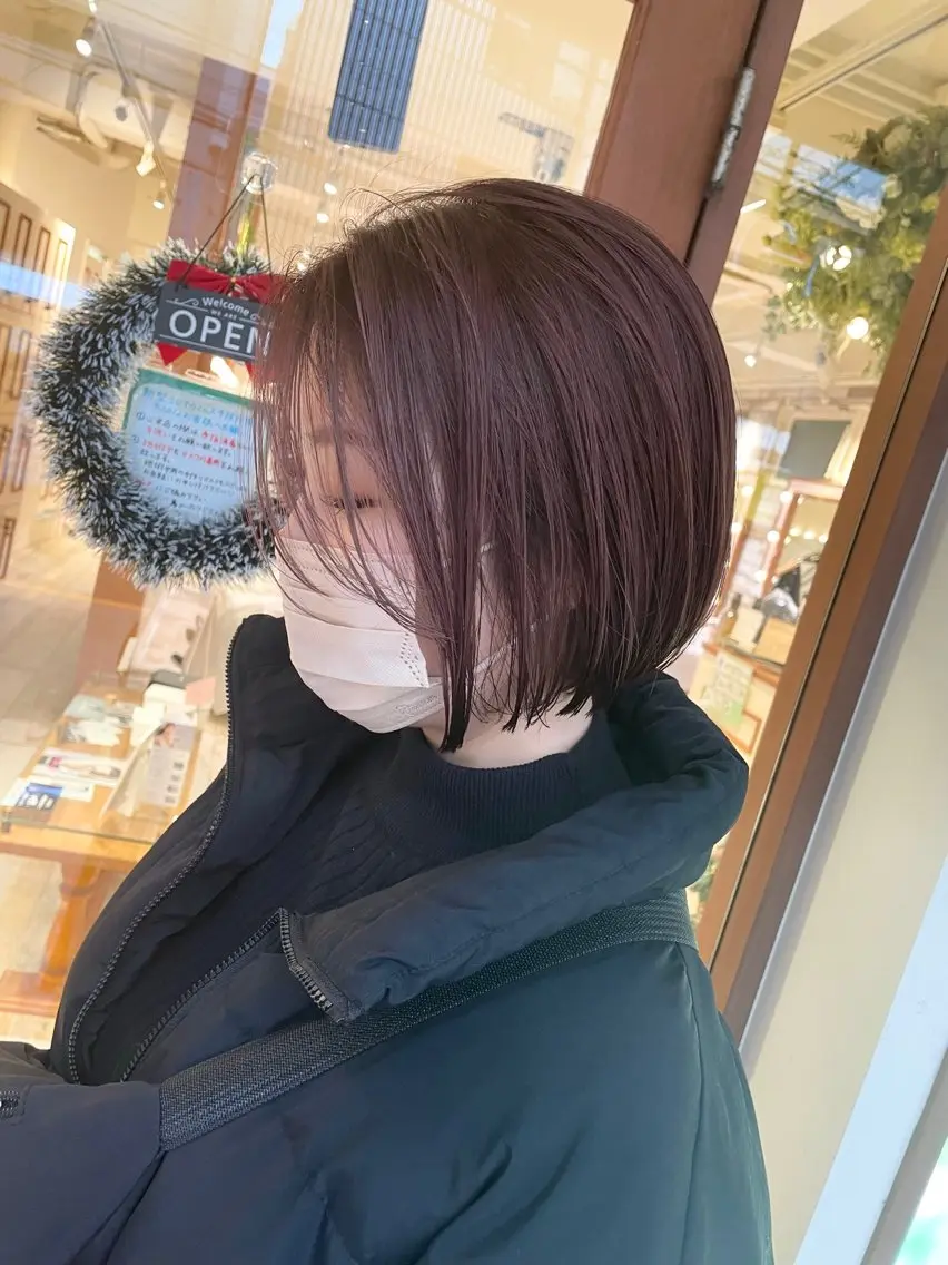ミディアム カラー ブリーチ ブラウンカラー ピンクカラー ピンクブラウン 清水　ちひろ ✄トップスタイリストのヘアスタイル