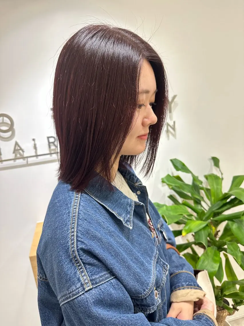 ミディアム カラー ヘアカラー トリートメント レイヤー/ナチュラル 💐nao.のヘアスタイル
