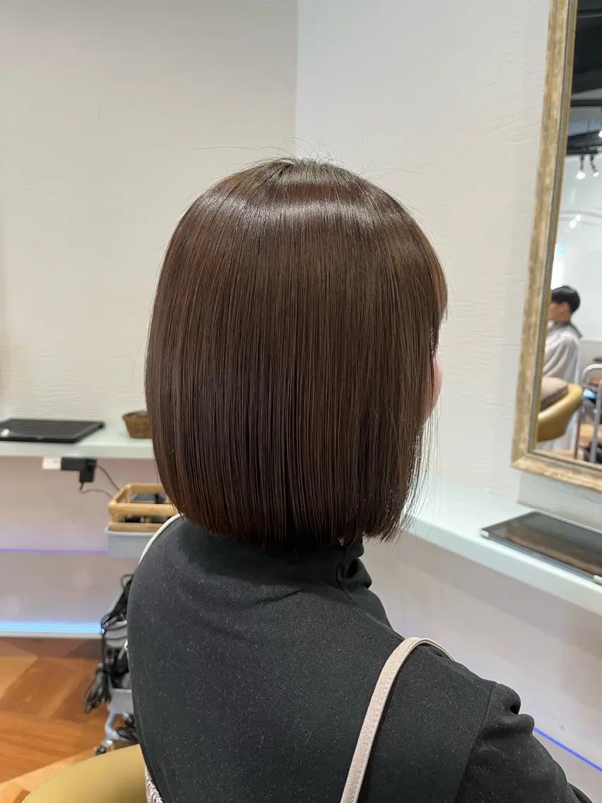 ミディアム カラー ブラウンカラー ダークブラウン ボブ 髪質改善 トリートメント ヘアカラー トリートメント 髪質改善 高橋 勇樹のヘアスタイル
