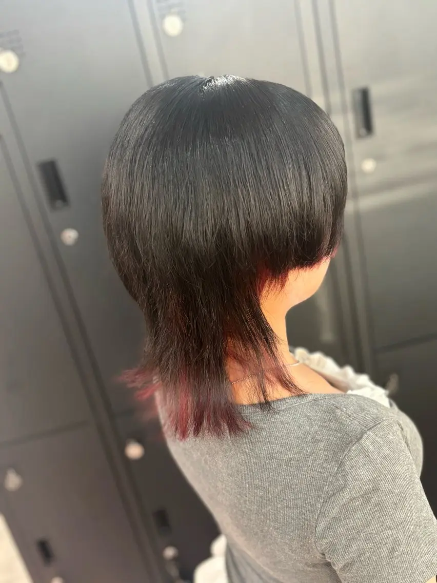 ミディアム ウルフカット エクステ/ハイトーン /ミサキのヘアスタイル