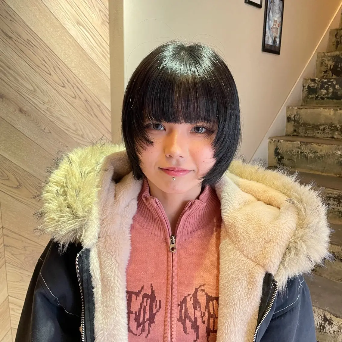 ショート ボブレイヤー ボブ レイヤーカット カット 🍀FERIAあべの あらいことみ🍀のヘアスタイル